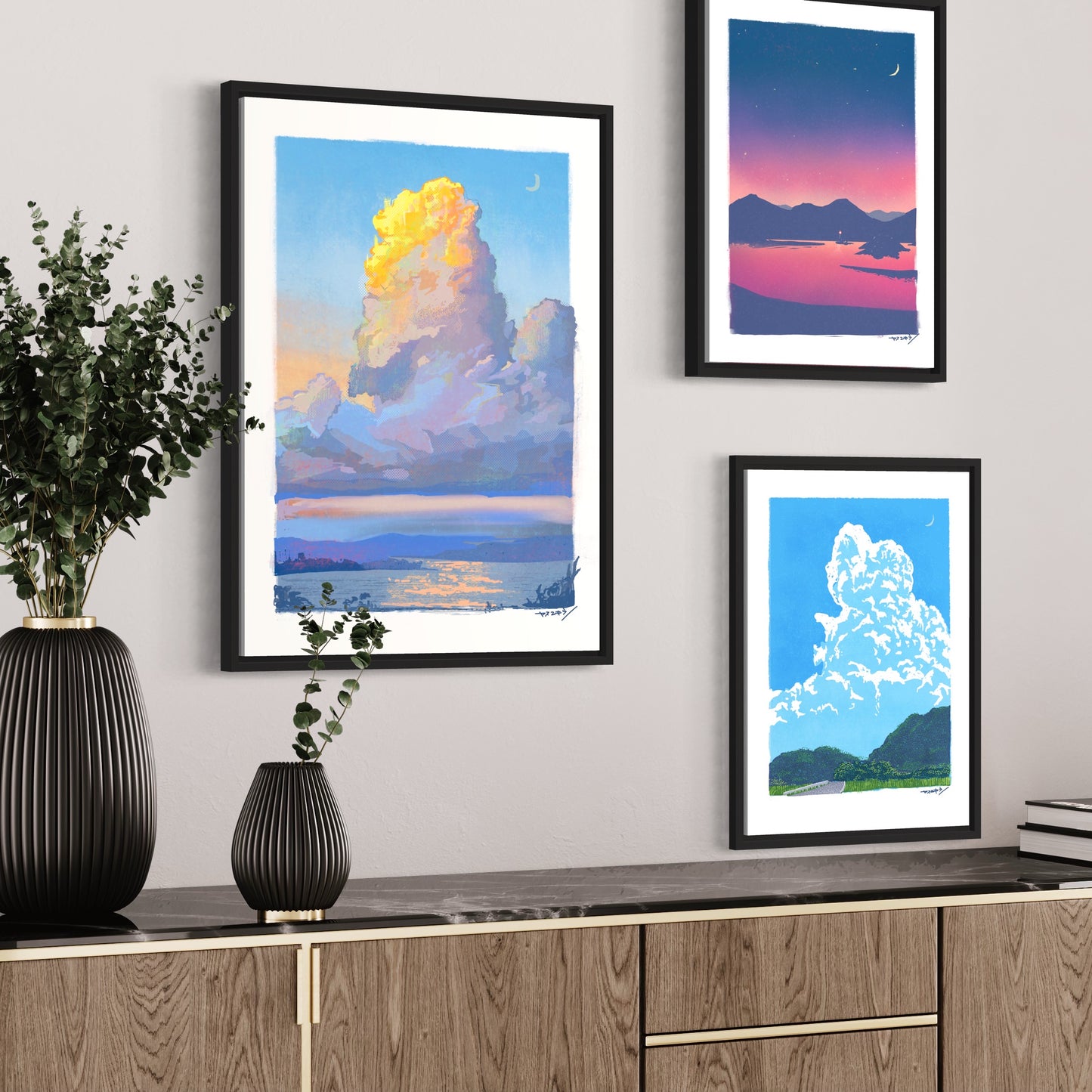 夕陽に染まる入道雲/ A2サイズポスター / 限定 5枚