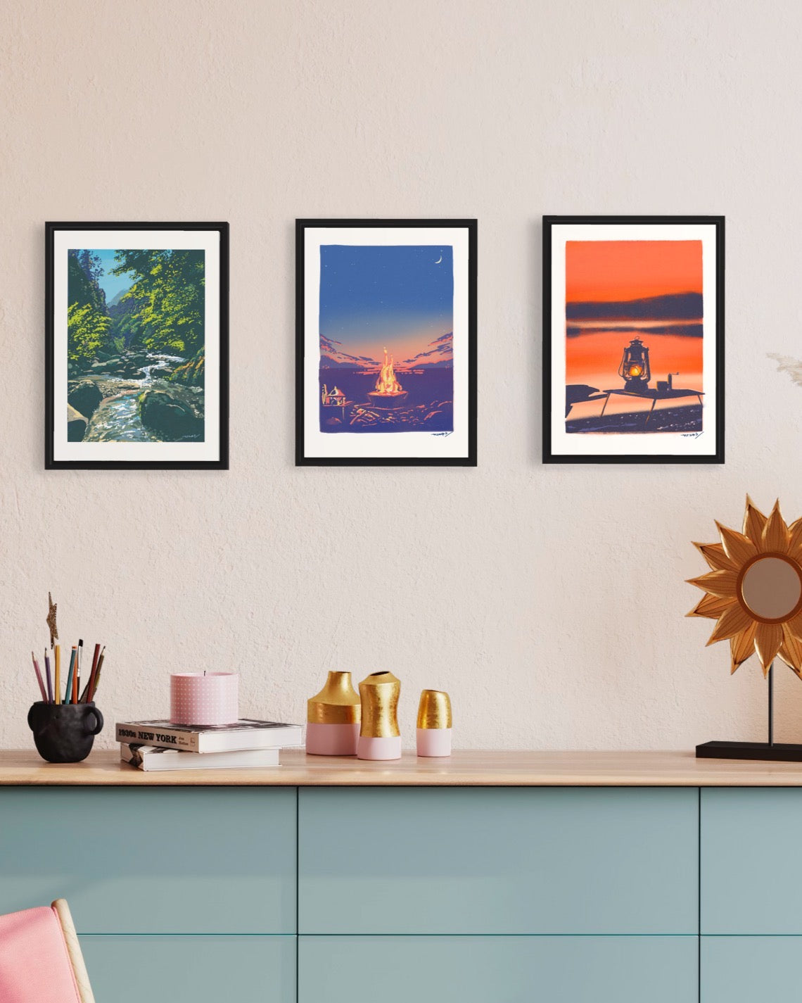 夕陽に染まるオイルランタン / A3ポスター / 限定 10枚