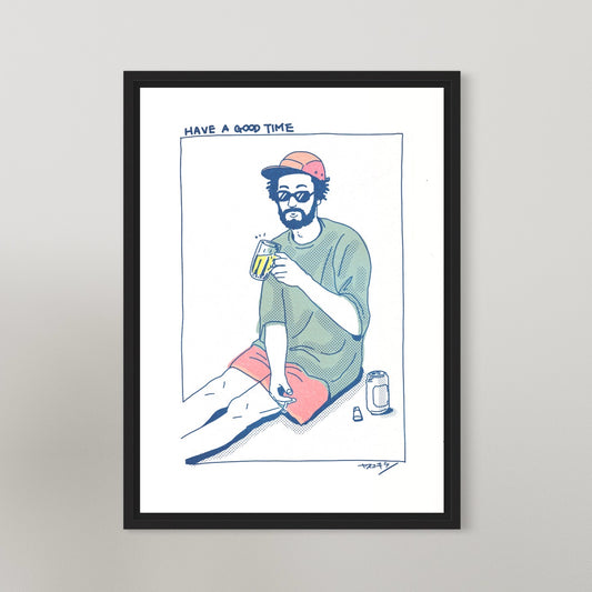 キャンプでビール/ A3ポスター / 限定 30枚