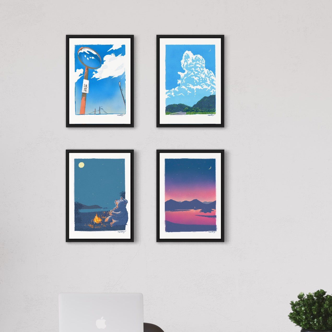 カーブミラーと青空 / A3ポスター / 限定 30枚