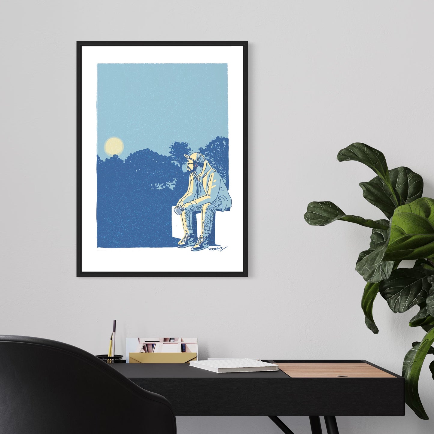 月見でゆっくり/ 50cmx70cmポスター / 限定 10枚