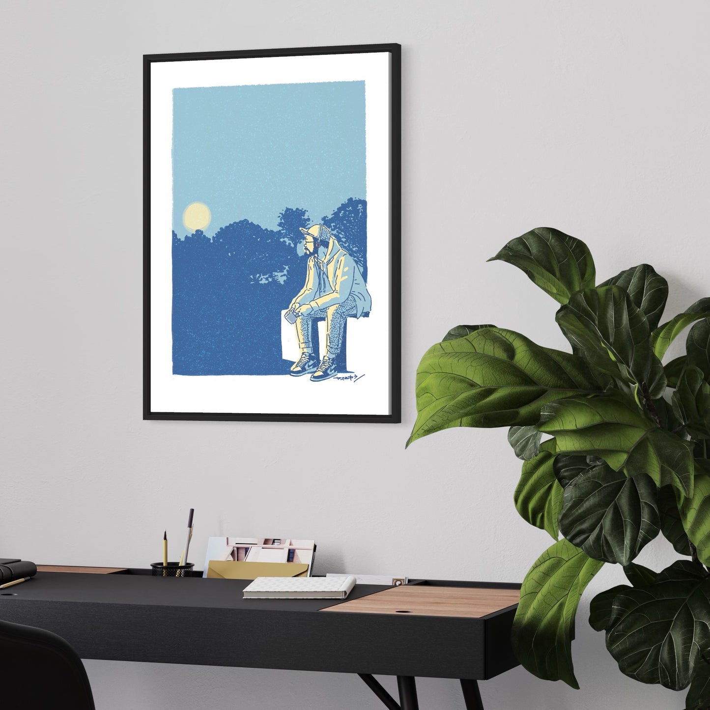 月見でゆっくり/ 50cmx70cmポスター / 限定 10枚