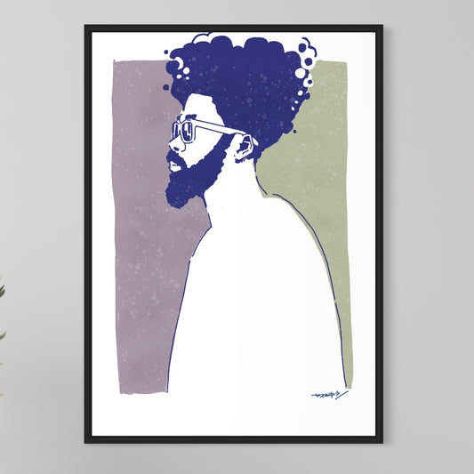 アフロの横顔/ A1ポスター / 限定 10枚