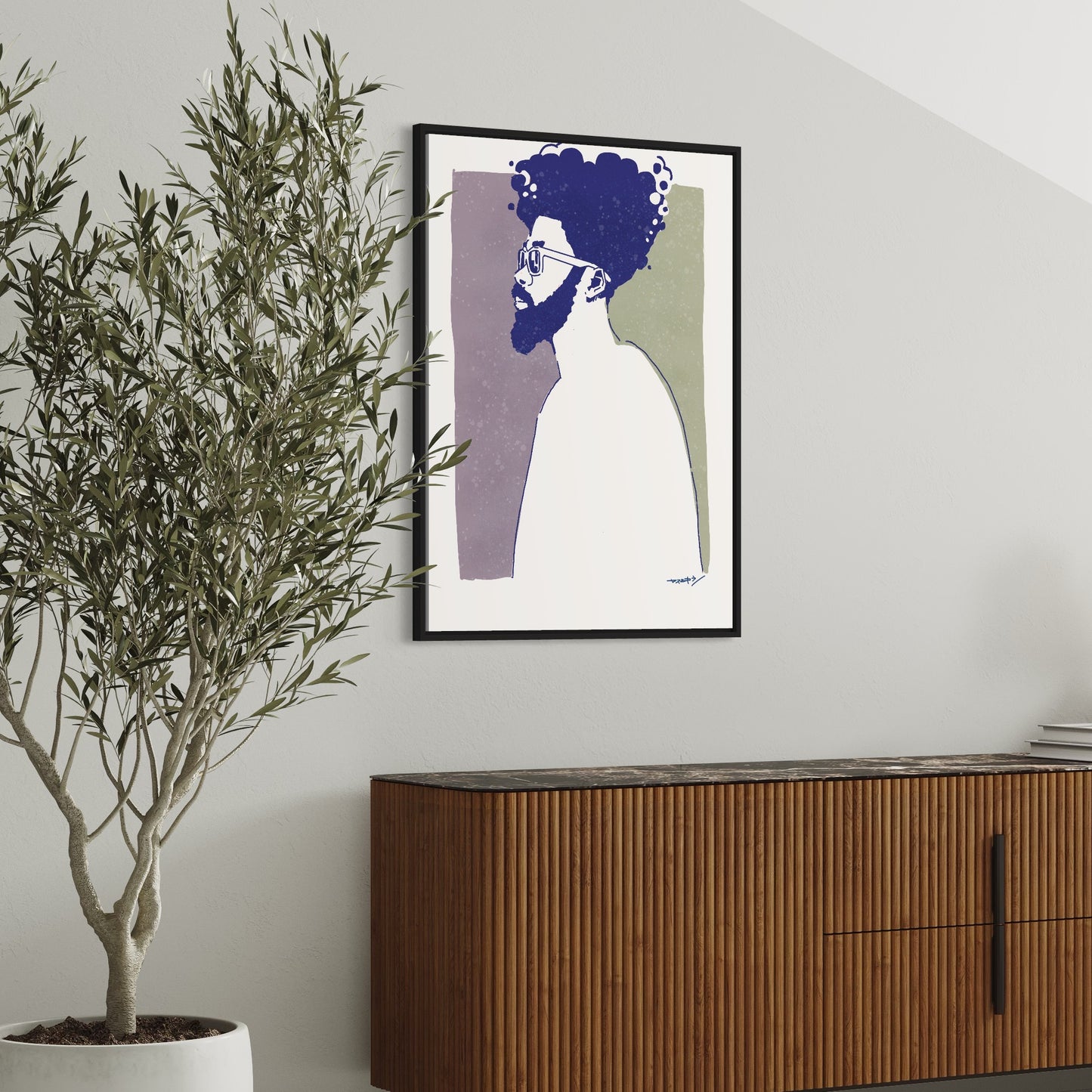 アフロの横顔/ A1ポスター / 限定 10枚