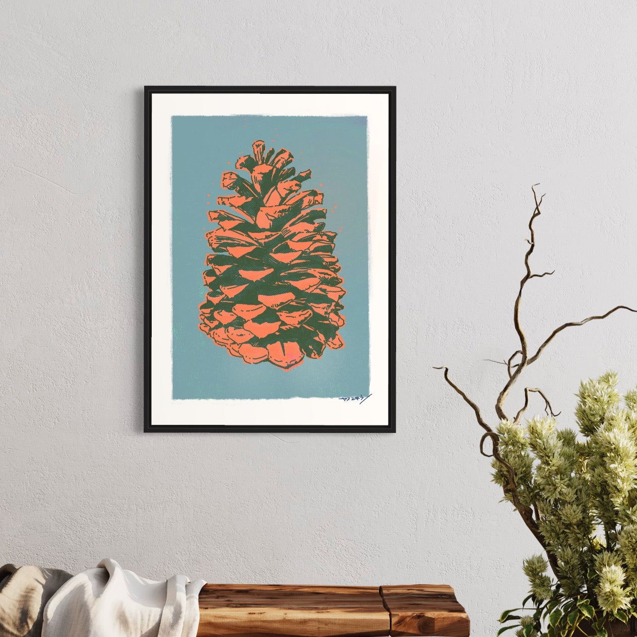 松ぼっくり/グリーン/ 50cmx70cmポスター / 限定 10枚