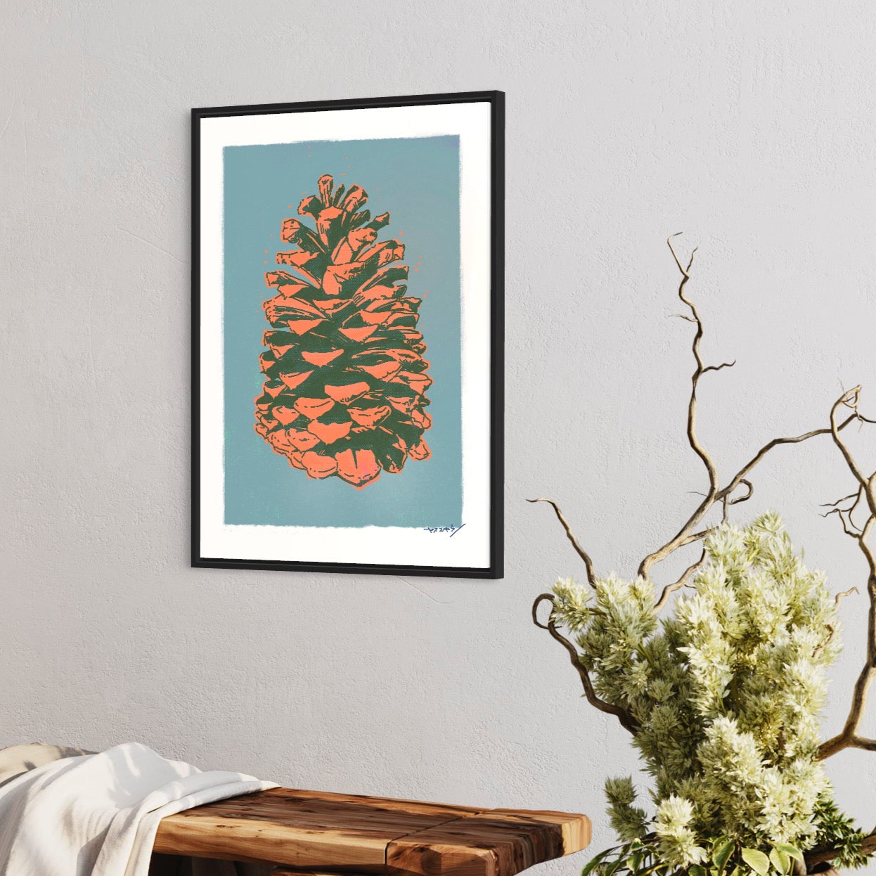 松ぼっくり/グリーン/ 50cmx70cmポスター / 限定 10枚