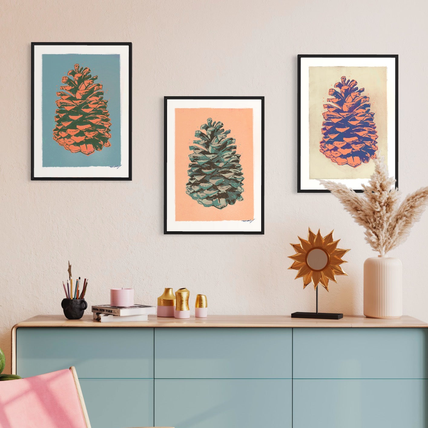 松ぼっくり/グリーン/ 50cmx70cmポスター / 限定 10枚