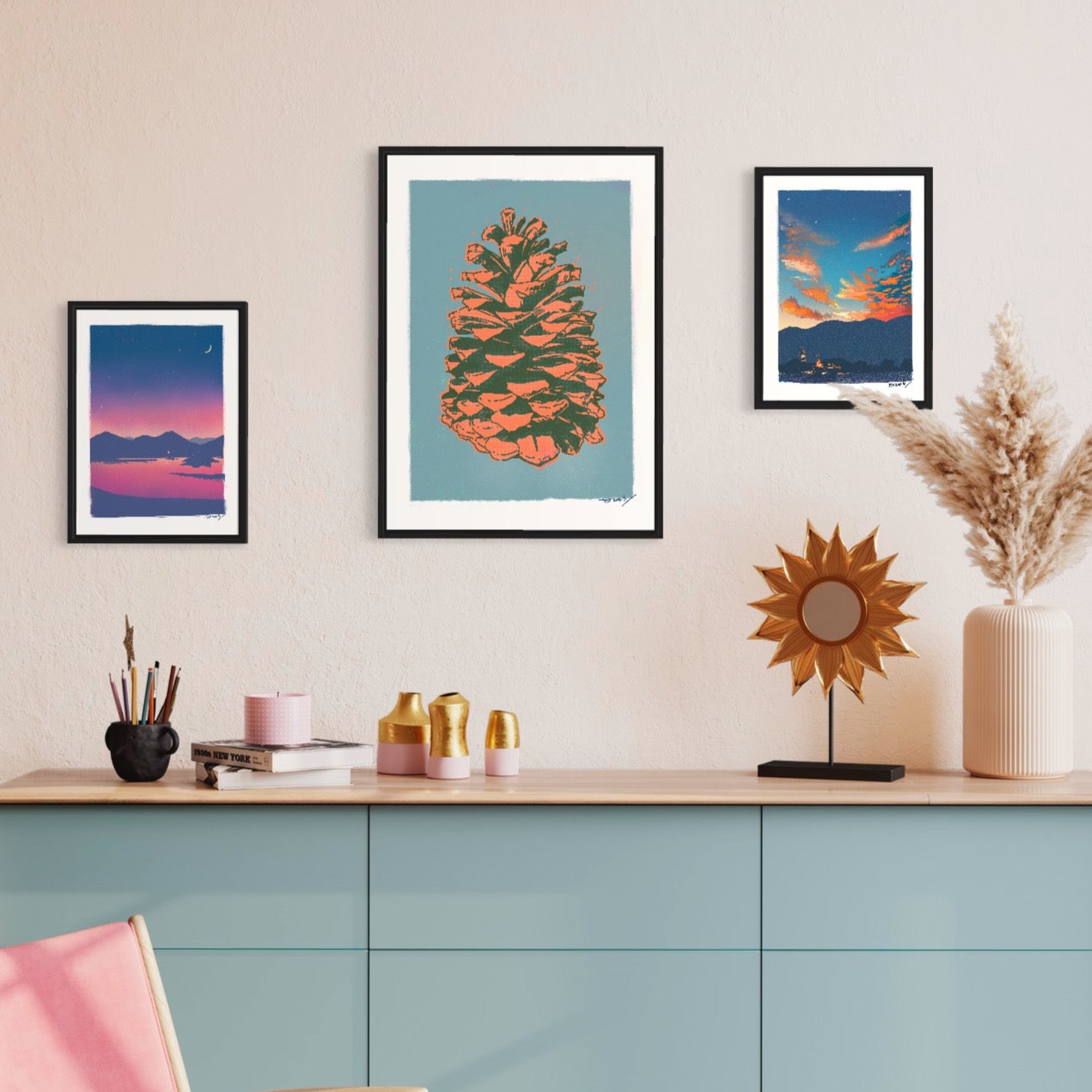 松ぼっくり/グリーン/ 50cmx70cmポスター / 限定 10枚