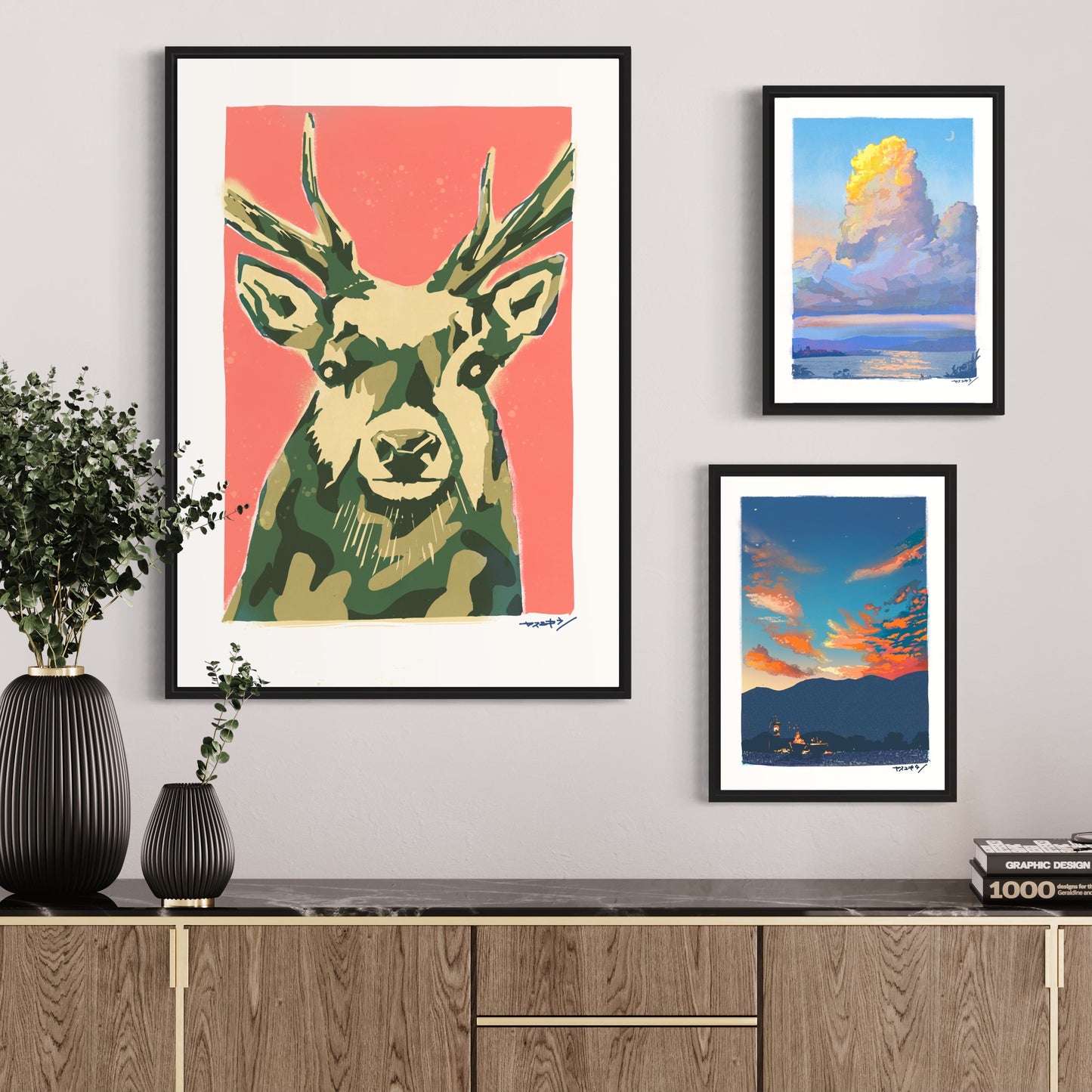 夕陽に染まる入道雲/ A3ポスター / 限定 10枚