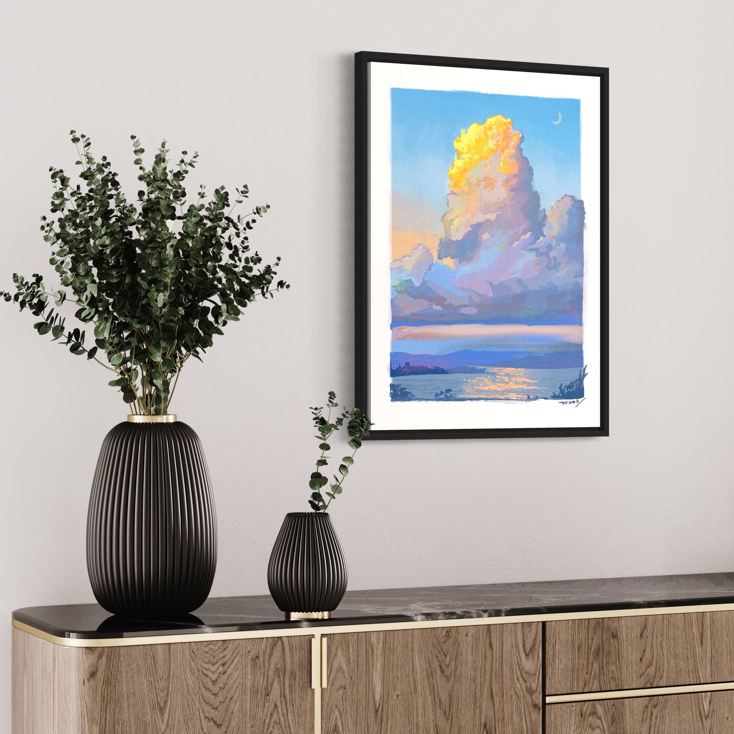 夕陽に染まる入道雲/ A2サイズポスター / 限定 5枚