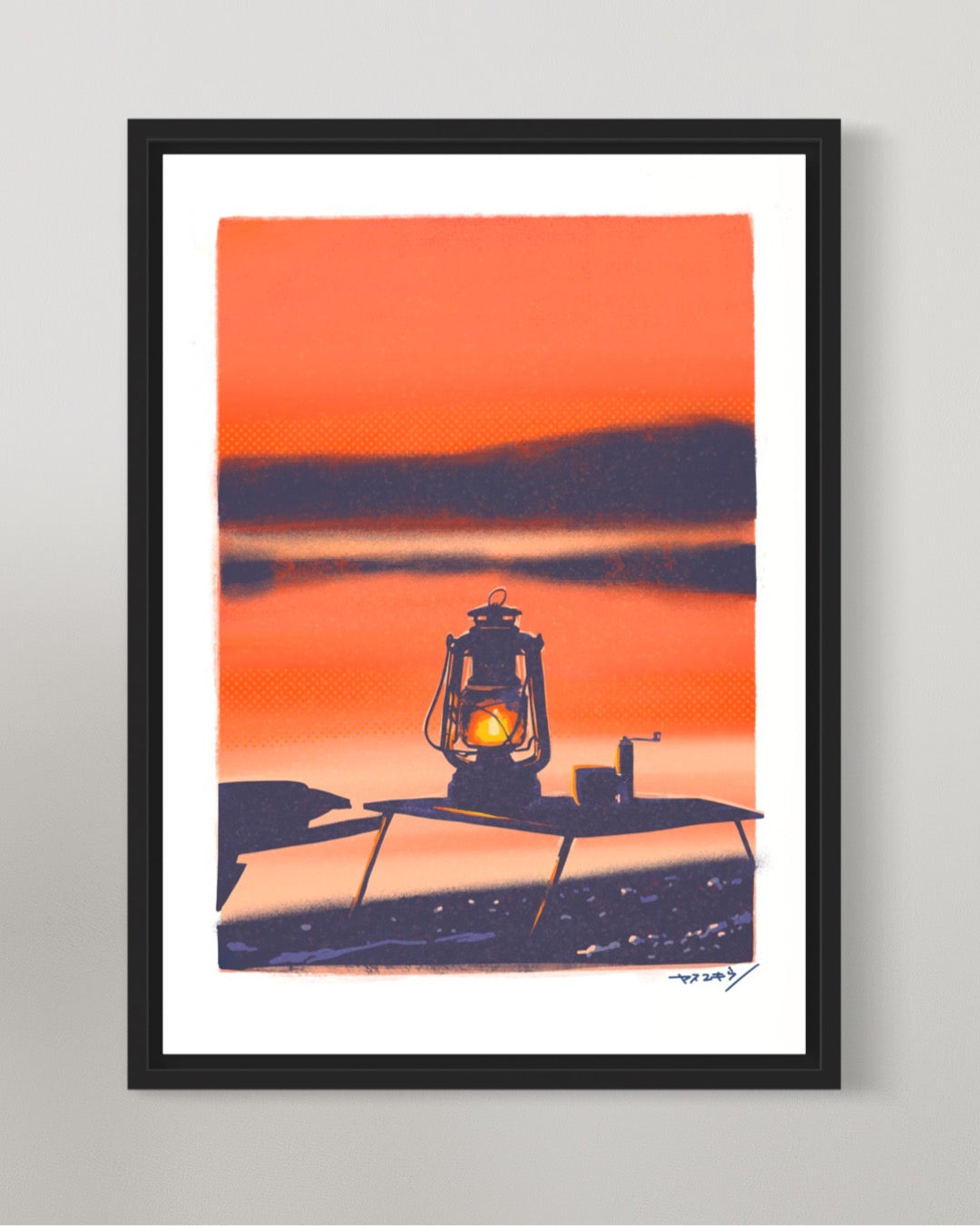夕陽に染まるオイルランタン / A3ポスター / 限定 10枚