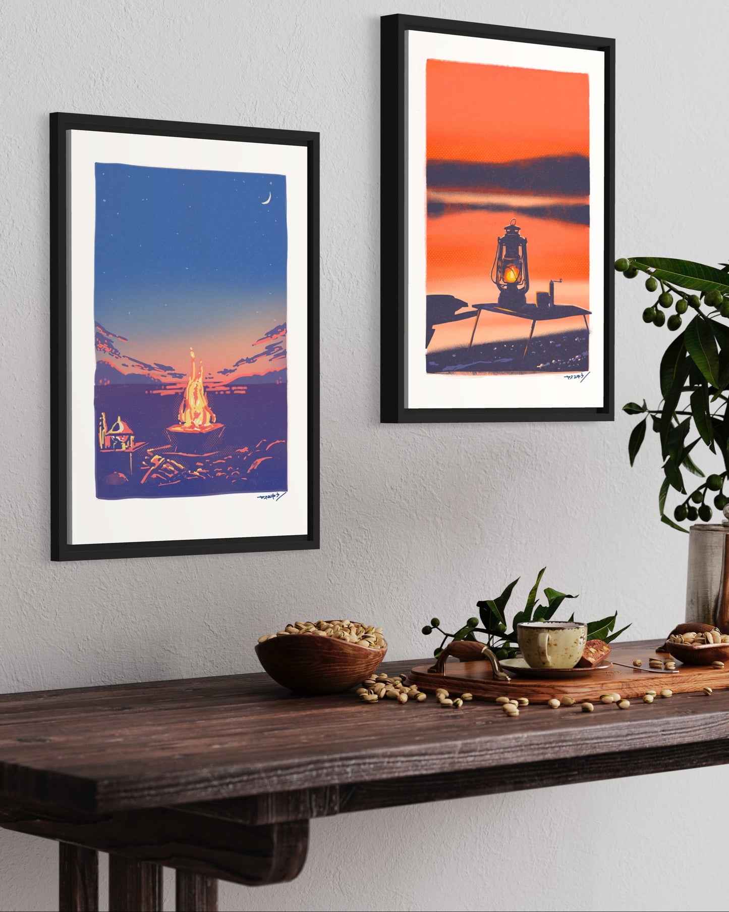 夕陽に染まるオイルランタン / A3ポスター / 限定 10枚