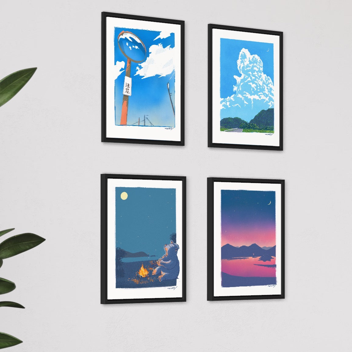 カーブミラーと青空 / A3ポスター / 限定 30枚