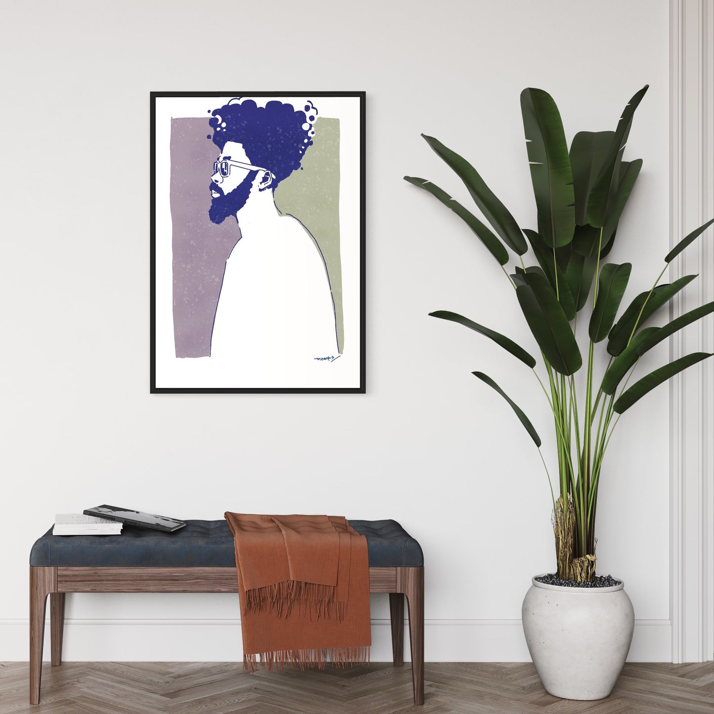 アフロの横顔/ A1ポスター / 限定 10枚