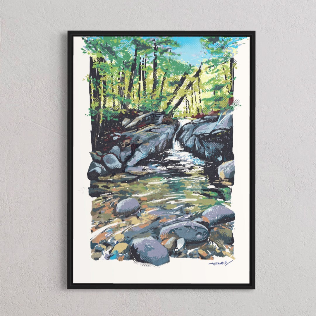 小さな滝と緑/ 50cmx70cmポスター / 限定 10枚