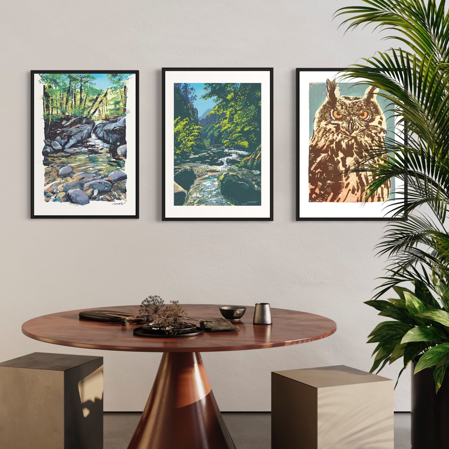 小さな滝と緑/ 50cmx70cmポスター / 限定 10枚