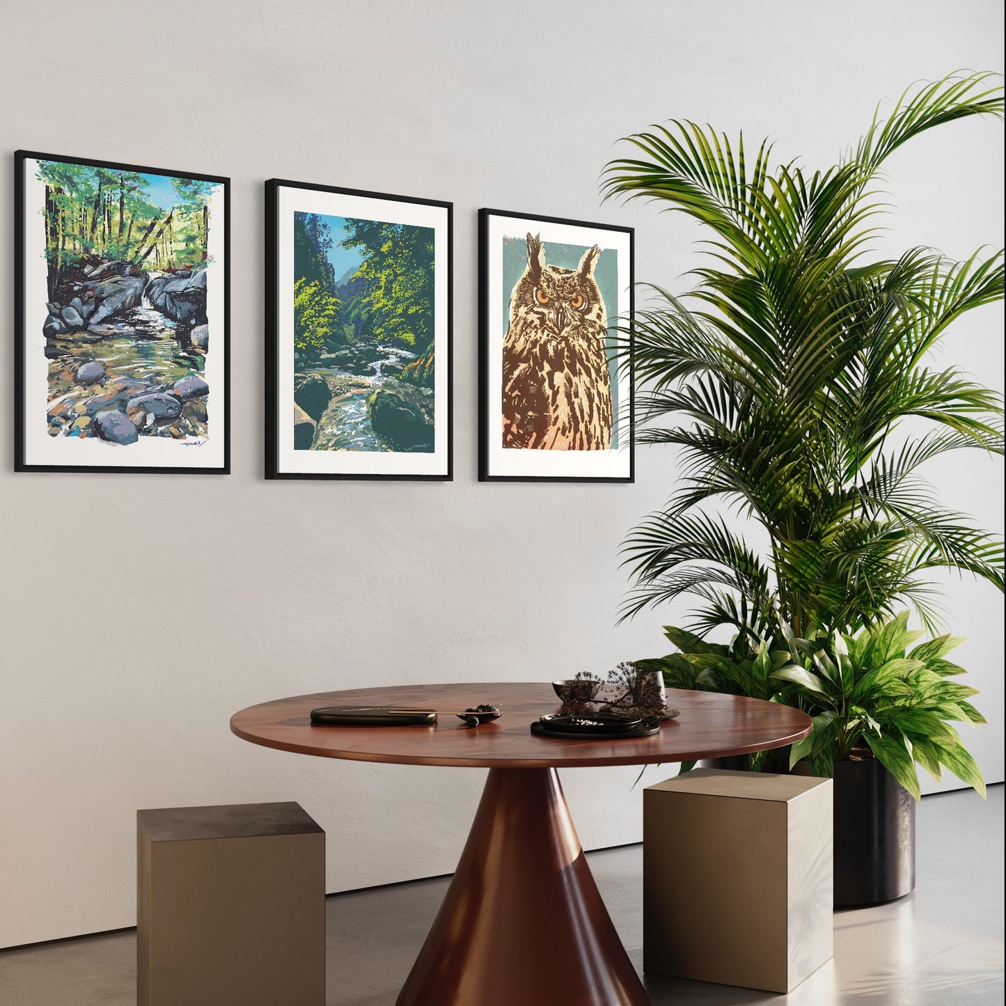 小さな滝と緑/ 50cmx70cmポスター / 限定 10枚